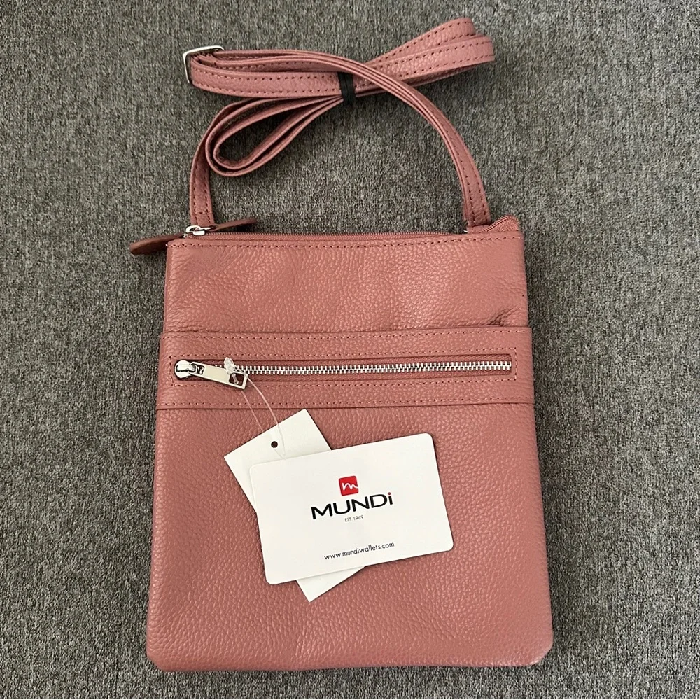 MUNDi Felicia Genuine Leather Crossbody Purse - Picture 1 of 5